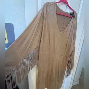 leather fringe dress worn twice
